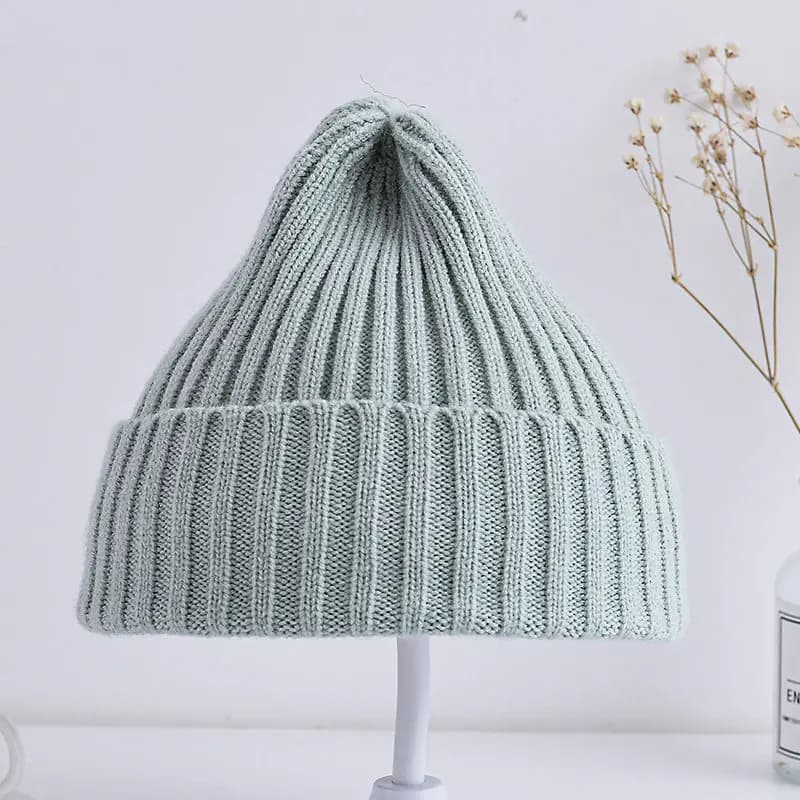 Bonnet tricoté côtelé pour bébés filles et garçons, casquette coupe-vent décontractée pour tout-peti