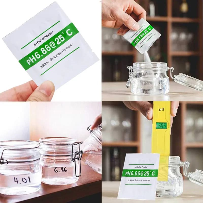 Buffet en poudre pour solution d’étalonnage, testeur PH, 4,01, 6,86, 9,18, 15 pièces/sachets, mesure
