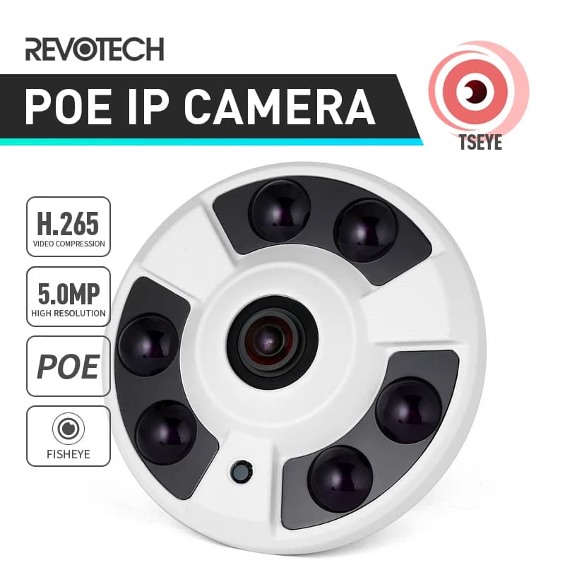 H.265 HD 5MP caméra IP panoramique Fisheye 1620P/1080P tableau LED IR Vision nocturne sécurité CCTV 