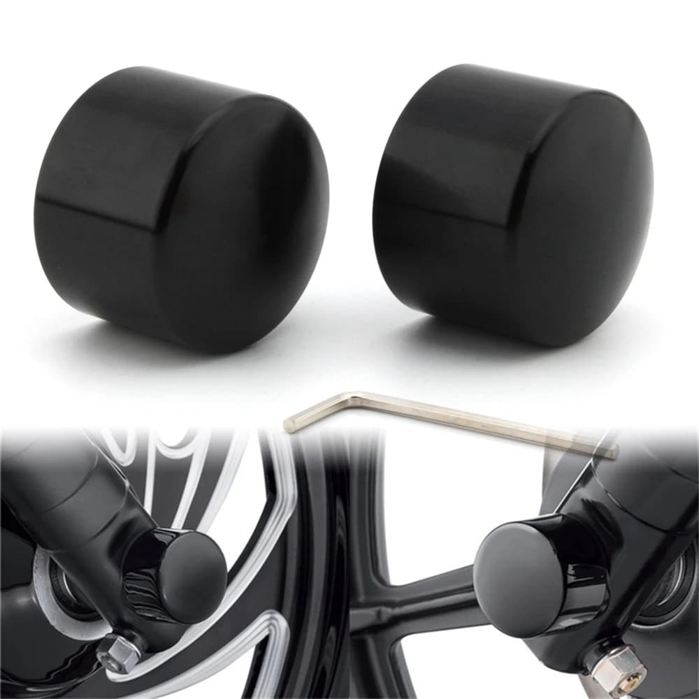 Couvercles d'écrou d'essieu avant de moto, 2 pièces, capuchons en aluminium noir/Chrome pour Harley 