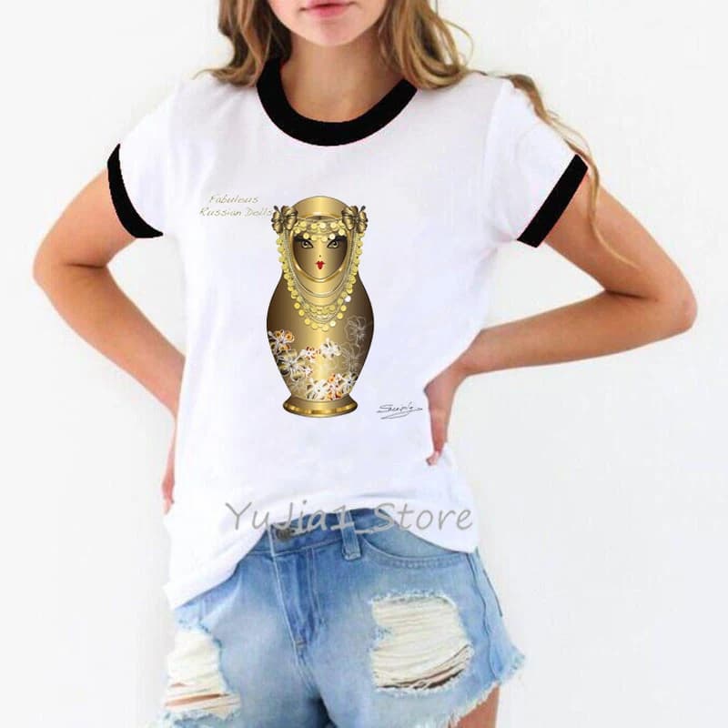 T-shirt vintage pour femmes, streetwear, humoristique, avec perles, style Harajuku, kawaii