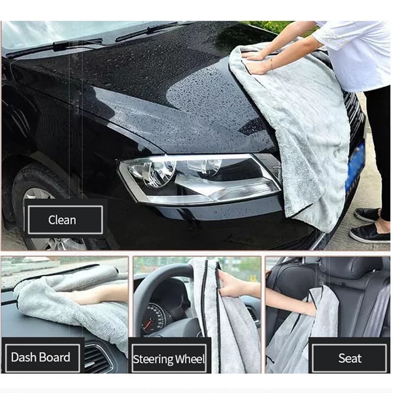 Serviette de lavage de voiture en microfibre, 75x35 60x40cm, séchage rapide, nettoyage automobile, t