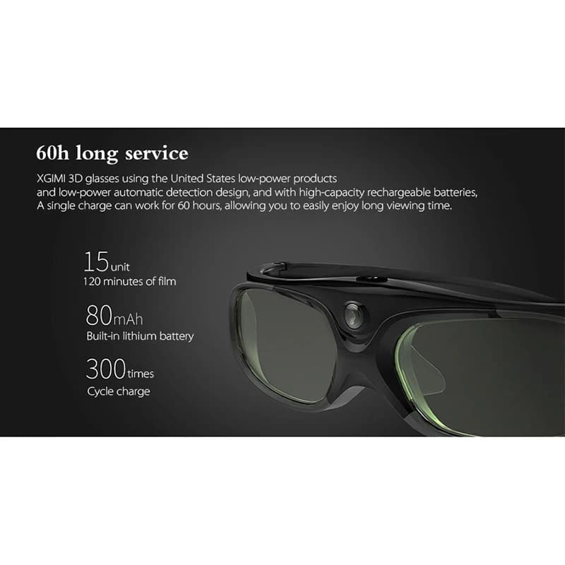 RISE-Lunettes 3D à obturateur actif pour budgétaire DLP Link, compatible 96-144HZ avec Optama, Acer,