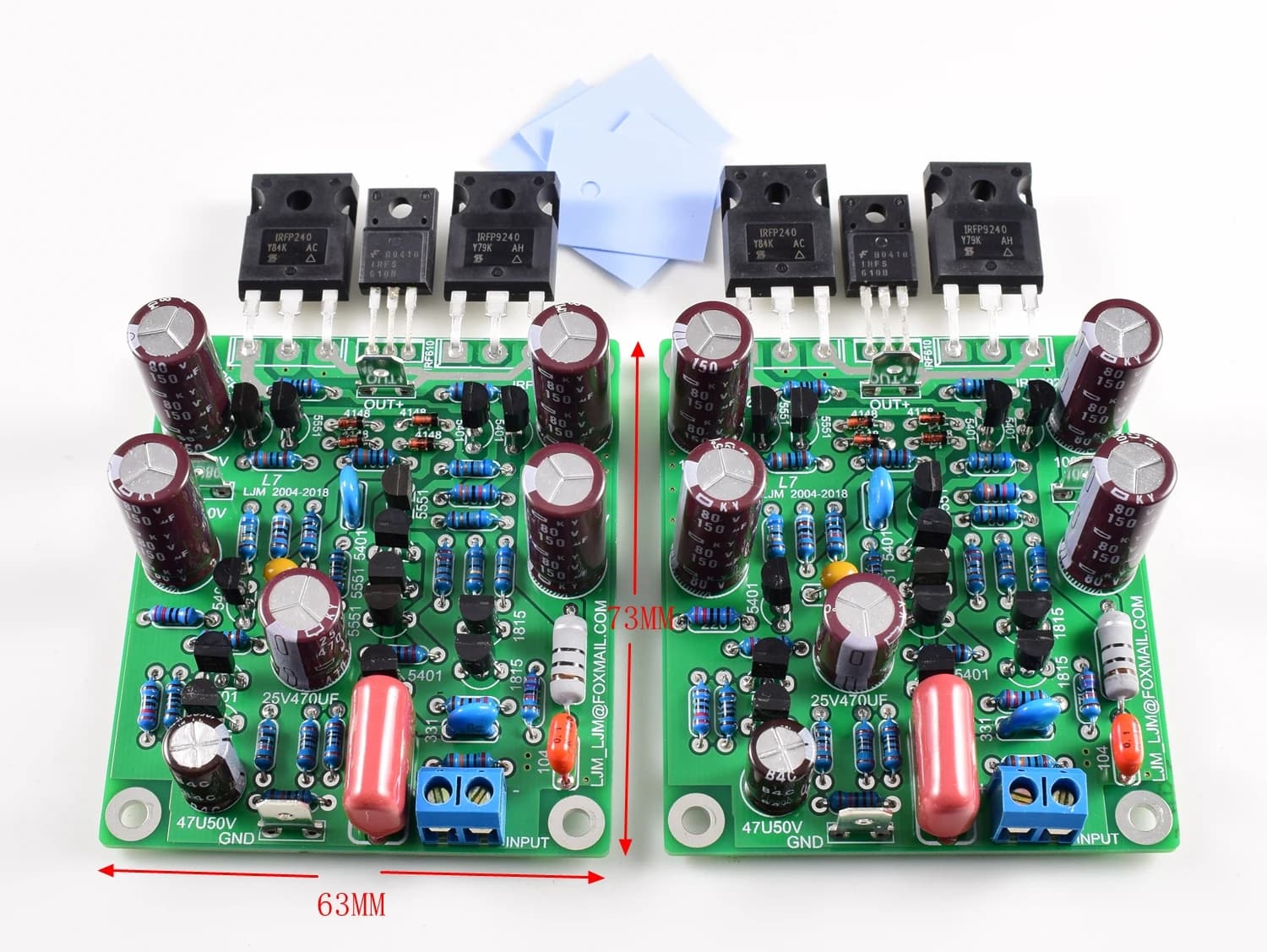 2 pièces nouvelle classe AB MOSFET IRFP240 IRFP9240 L7 amplificateur de puissance Audio HIFI double 