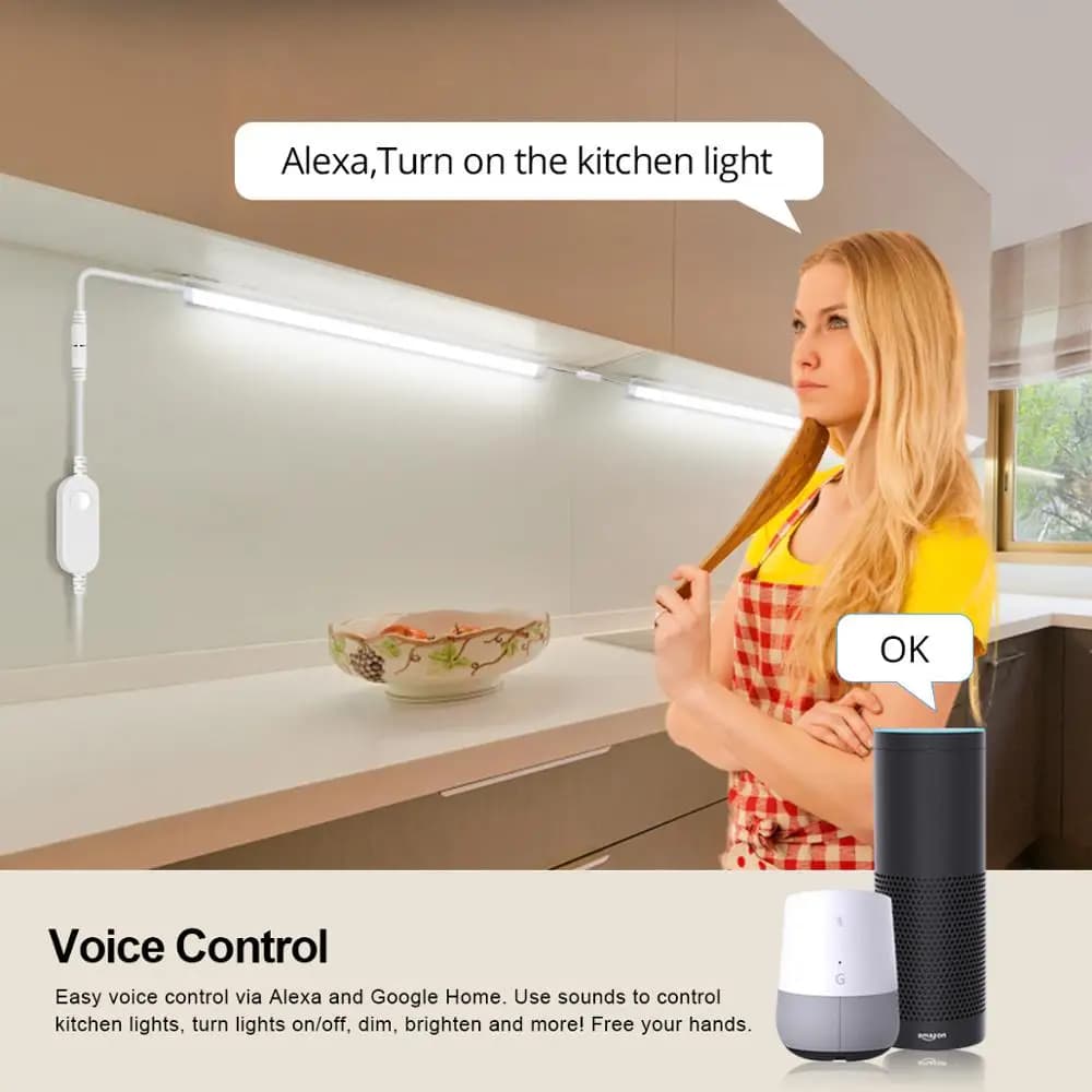Lampe de cuisine intelligente, fonctionne avec Tuya Smart Life, LED, barre de contrôle, 30/40 cm, 50