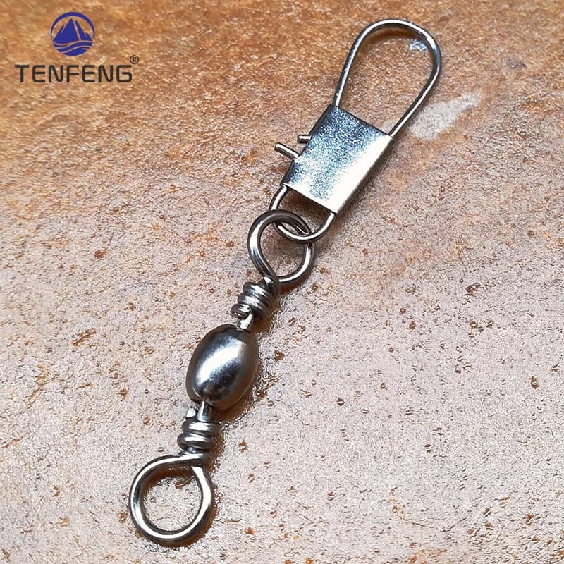 50pcs hiver produits de pêche sur glace pivotant connecteur de pêche broche roulement pivotant Snap 