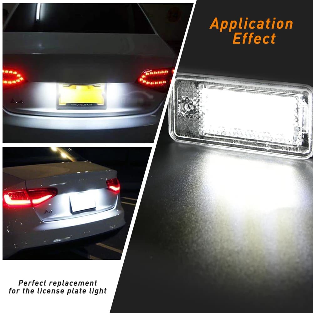 Lumière de plaque d'immatriculation LED sans erreur, 2 pièces, 12V, pour Audi A4 S4 B6 B7 A6 C6 S6 A