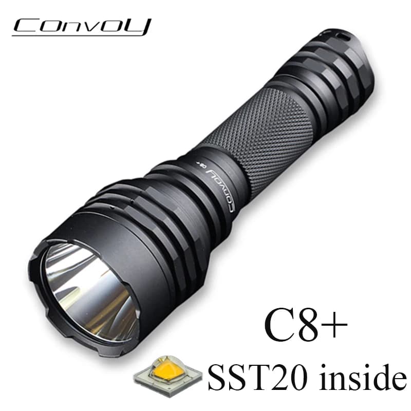 Convoi C8 Plus lampe de poche avec SST20 7135*8 lampe de poche LED 18650 torche 12 groupes Portable 