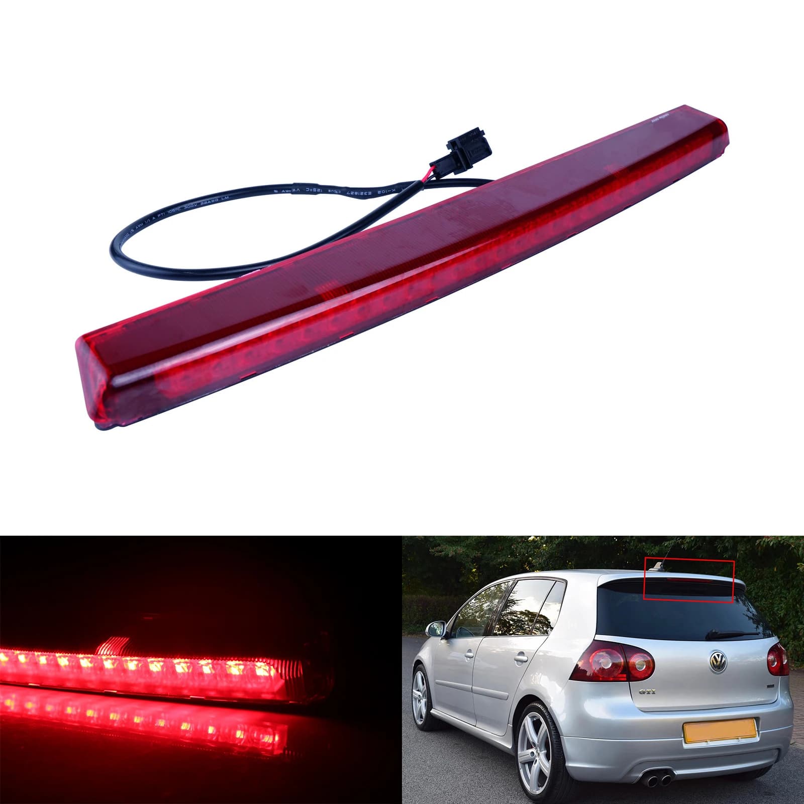 ANGRONG 1 pièces rouge LED arrière haut niveau feu stop pour VW Golf MK5 GTI R32 r-line Passat 3C5 P