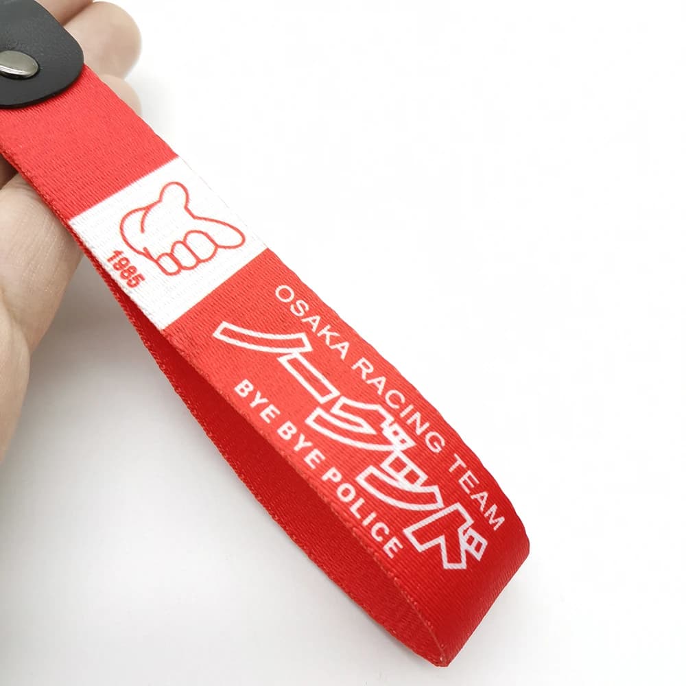 JDM Racing-Porte-clés avec Bec d'Aigle d'Osaka, Style Modifié, Nylon Rouge, Processus de Transfert d