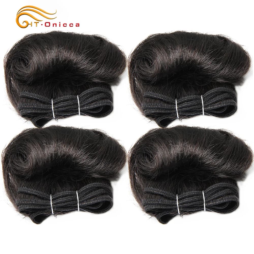Tissage en lot brésilien Remy naturel Double bande, cheveux bouclés, couleur 1B 27 30 99J, 5 5 6 7 p