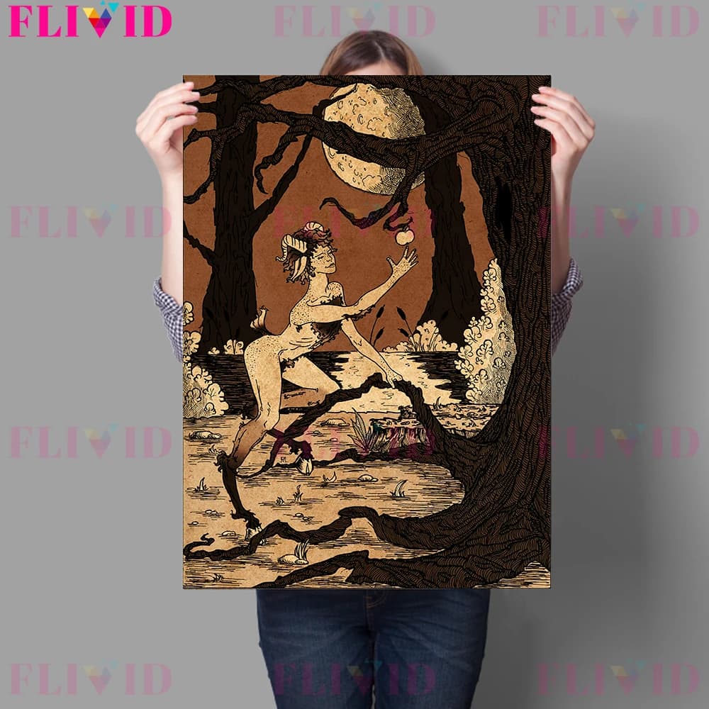 Peinture sur toile d'art mural esprit qui vit dans les bois magiques, affiche décorative et imprimés