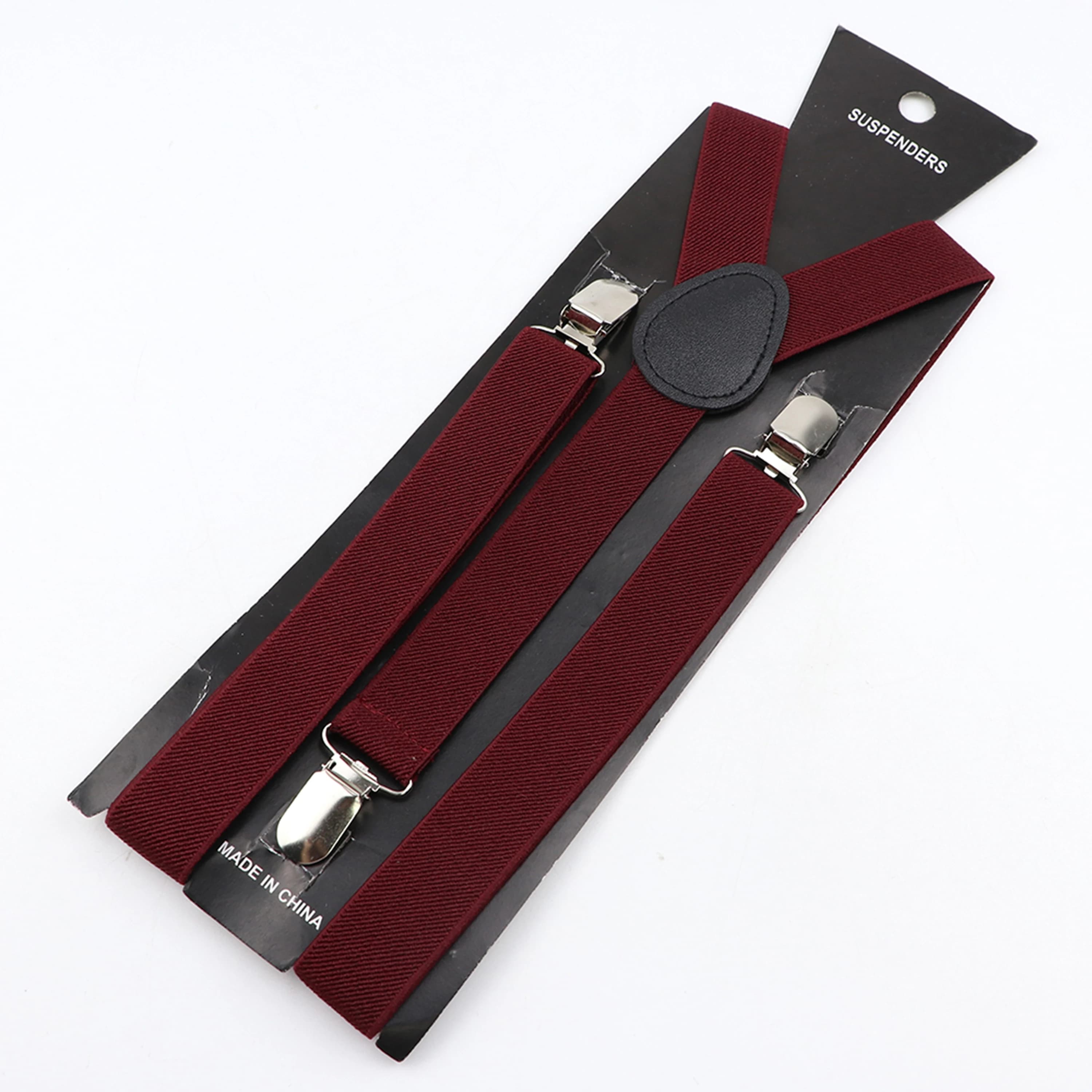 Bretelles en cuir élastiques de couleur unie pour hommes et femmes, noir, rouge, vert sauge, pantalo