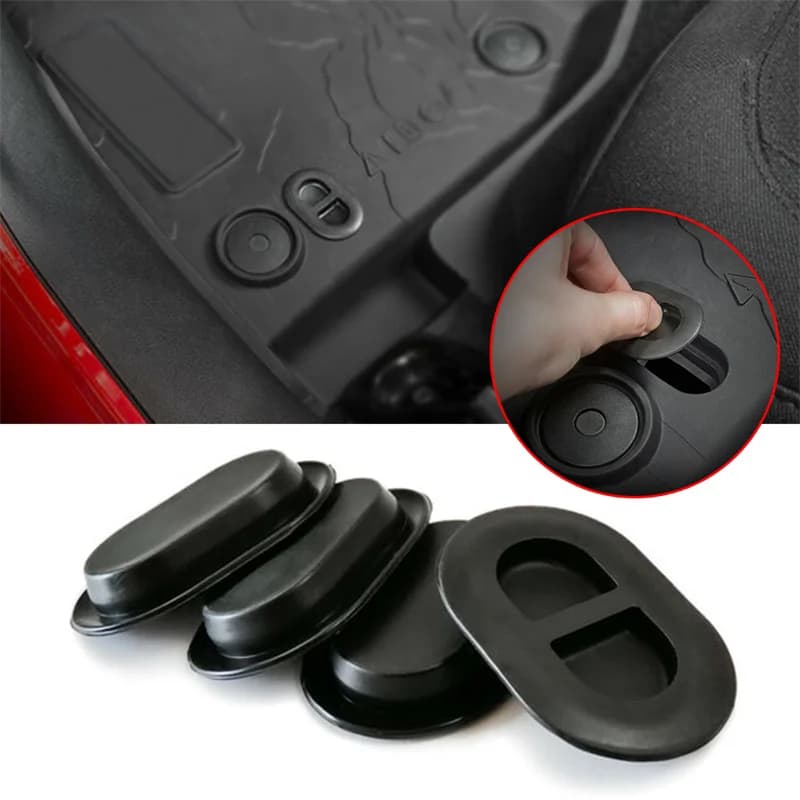 Bouchon de vidange de sol en caoutchouc, pour Jeep Wrangler JK JKU JL JLU 2007 – 2024, 4 pièces/ense