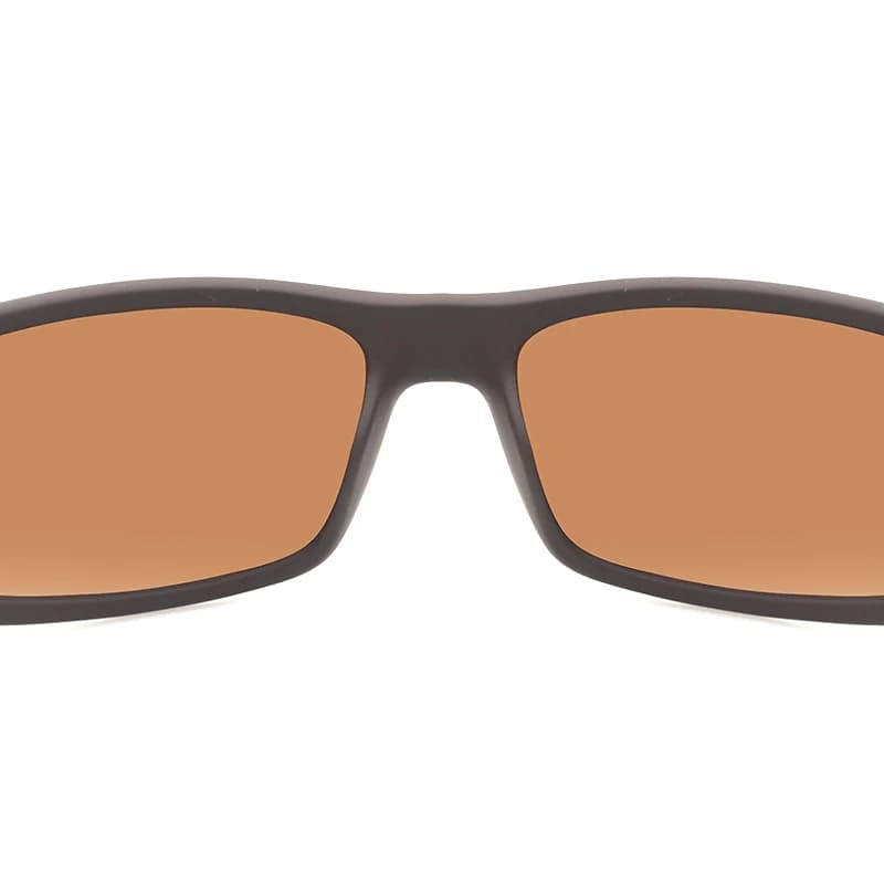 Lunettes de soleil polarisées de marque pour homme 2026, design rectangulaire marron, verres de spor