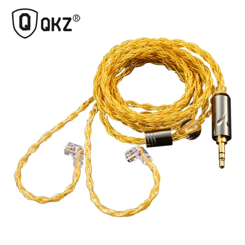 QKZ T1 200 Core 8 brins OFC cuivre argent plaqué écouteur câble de mise à niveau KZ C broche QDC bro