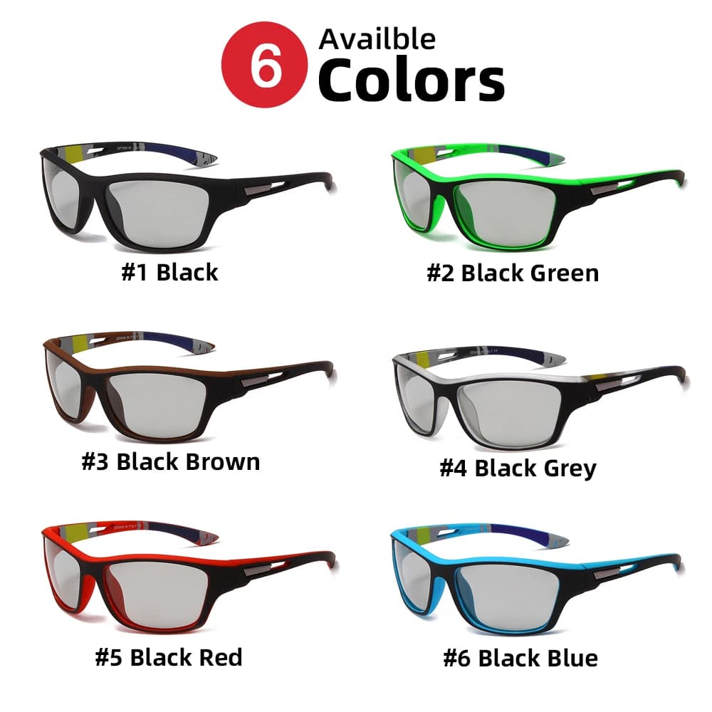 Lunettes de soleil photochromiques de cyclisme pour hommes et femmes, polarisées, à couleur changean