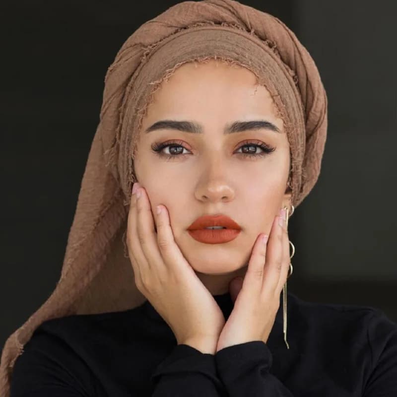 Musulman froissé 70*175Cm femmes Hijab écharpe doux coton foulard islamique bandeau Hijab Femme Musu