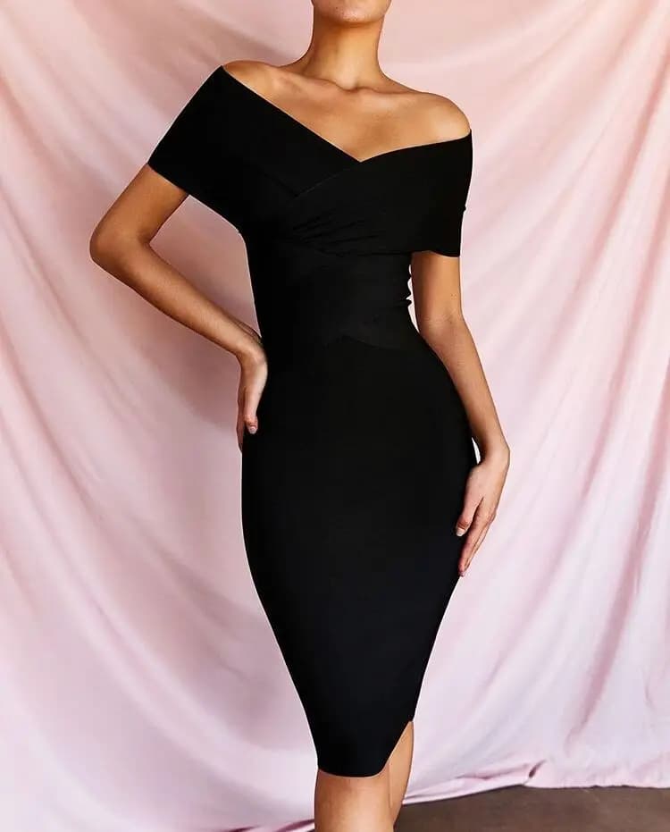Moonccloset nouvel été 5 couleurs Sexy mode femmes épaules nues robe de pansement vert boîte de nuit