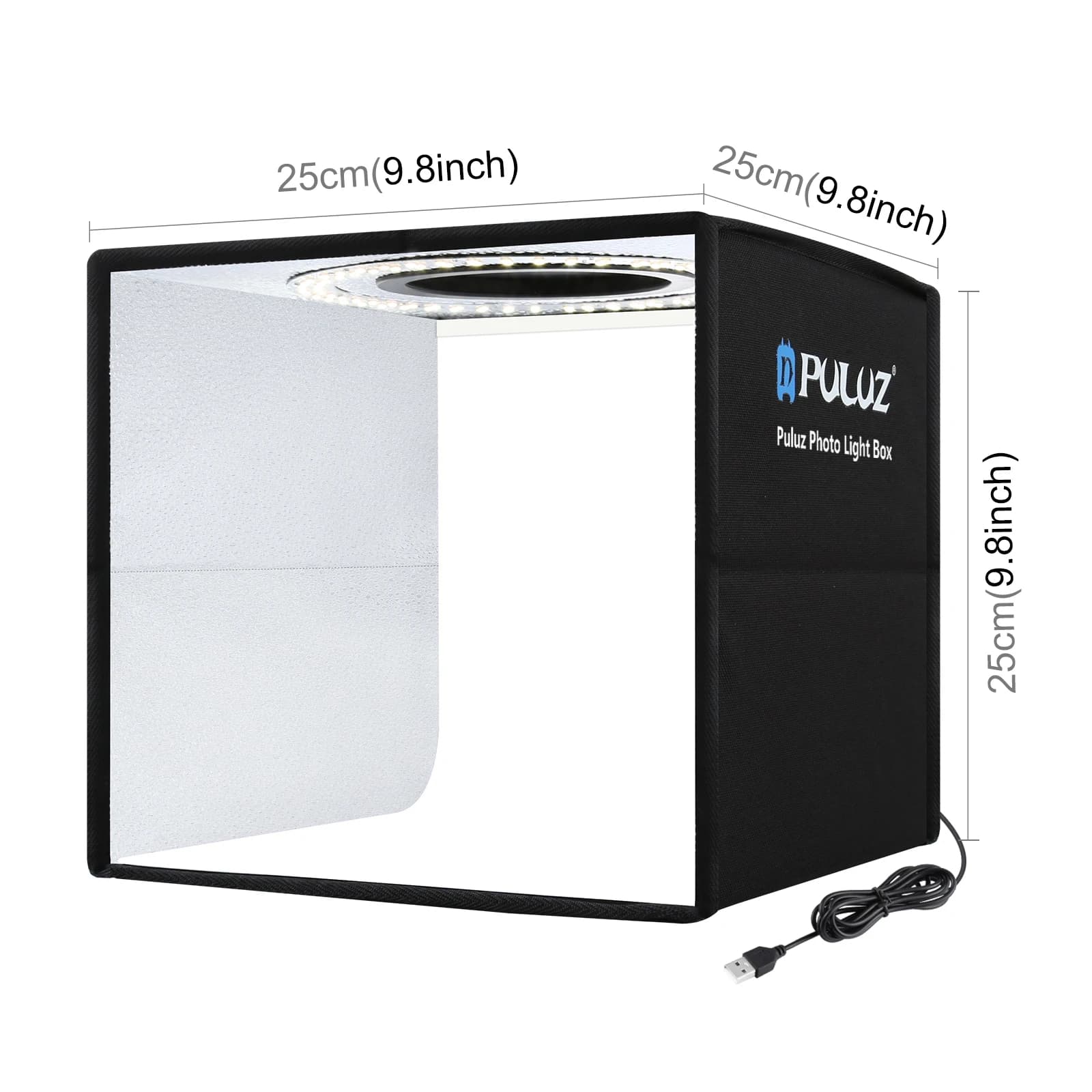 PULUZ Lightbox 80 60 50 40 30cm Photo lumière LED Studio Kits 6 12 arrière-plans de couleur photogra