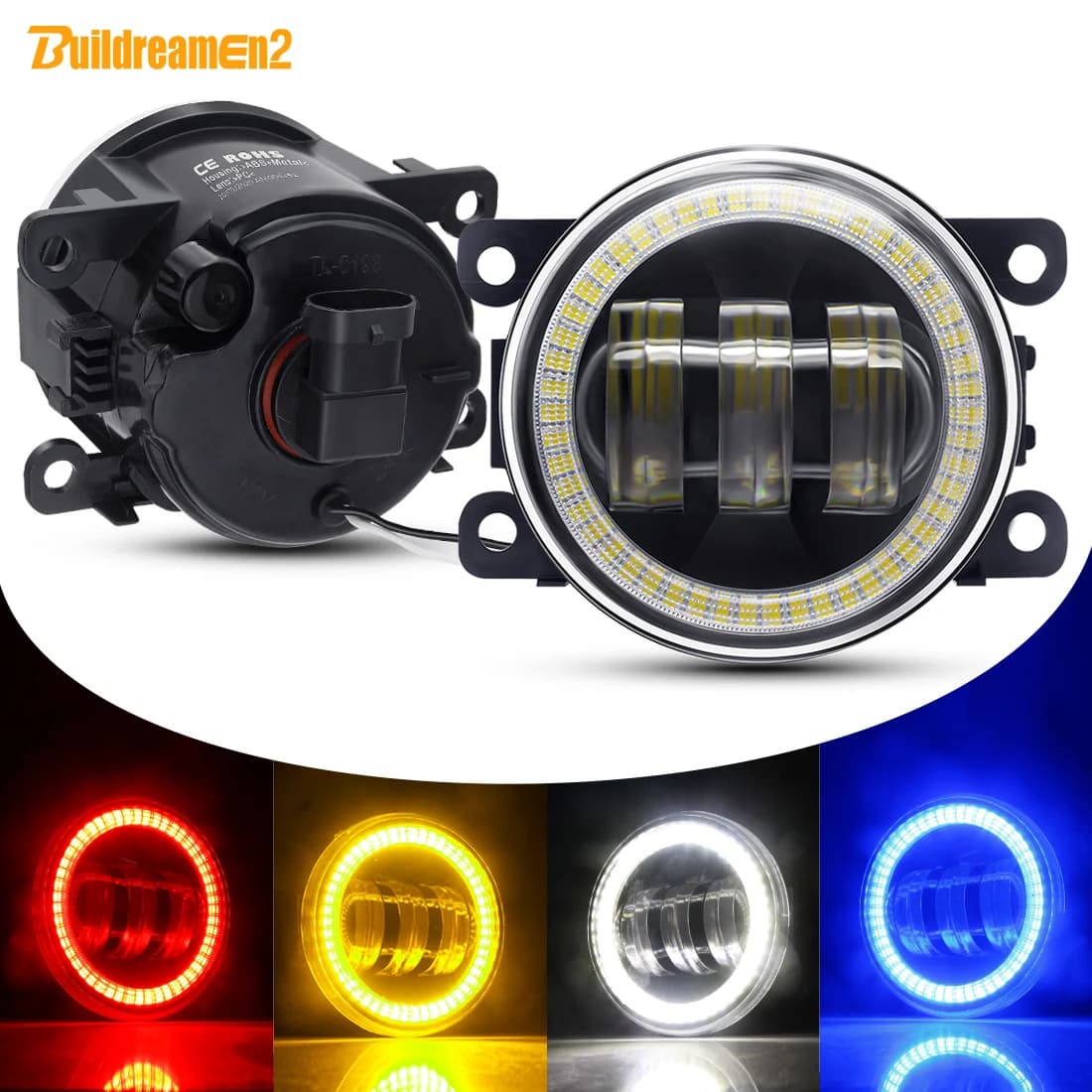 2 X phare antibrouillard œil d'ange de voiture pour Peugeot 3008 207 307 2008 4008 4007 5008 408 407