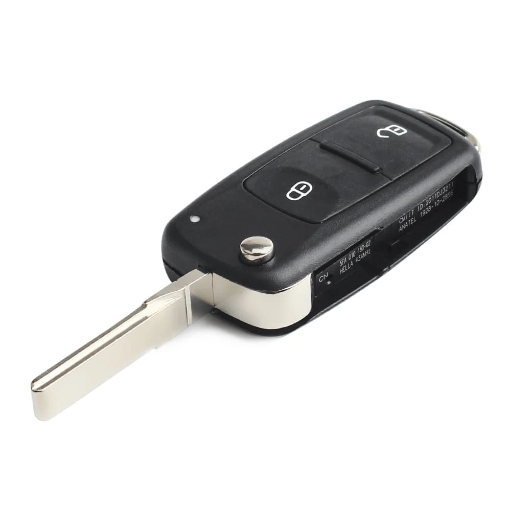 KEYYOU – clé télécommande de voiture pliante à 2/3 boutons, coque à rabat pour Volkswagen VW Polo Pa