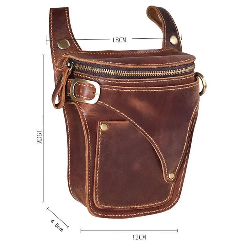 Sac de moto en cuir véritable pour homme, ceinture de hanche, fourre-tout de hanche, sacs de taille 