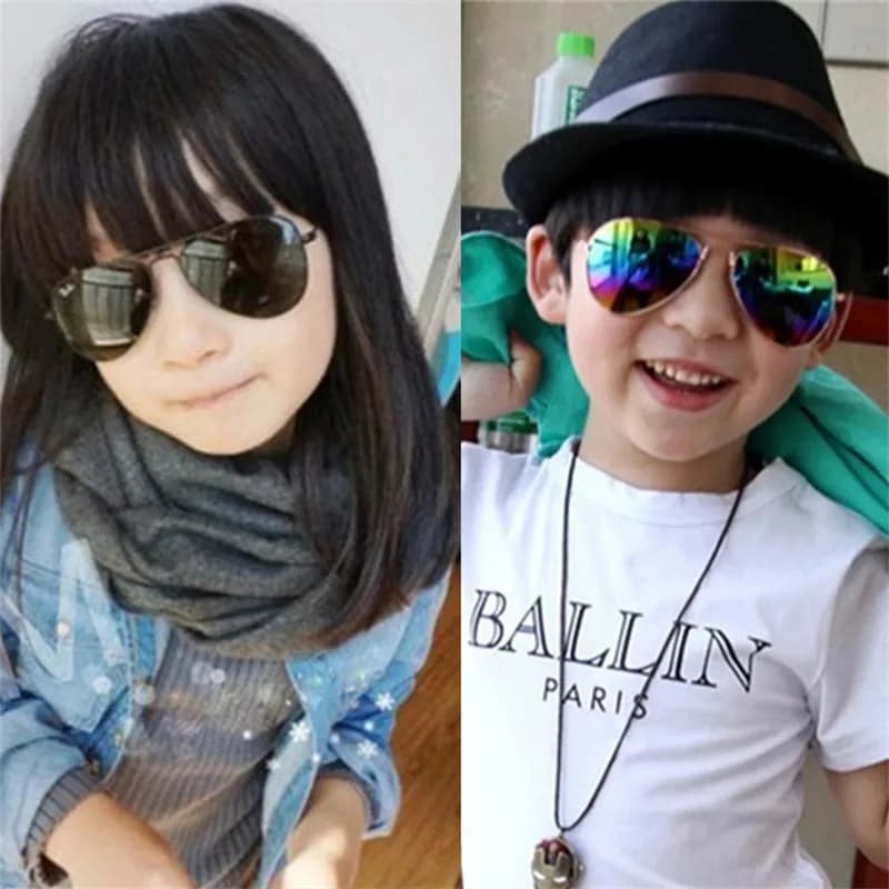 Nouvelles lunettes de soleil vintage nouvelle mode bébé enfants garçon fille pilote lunettes de sole