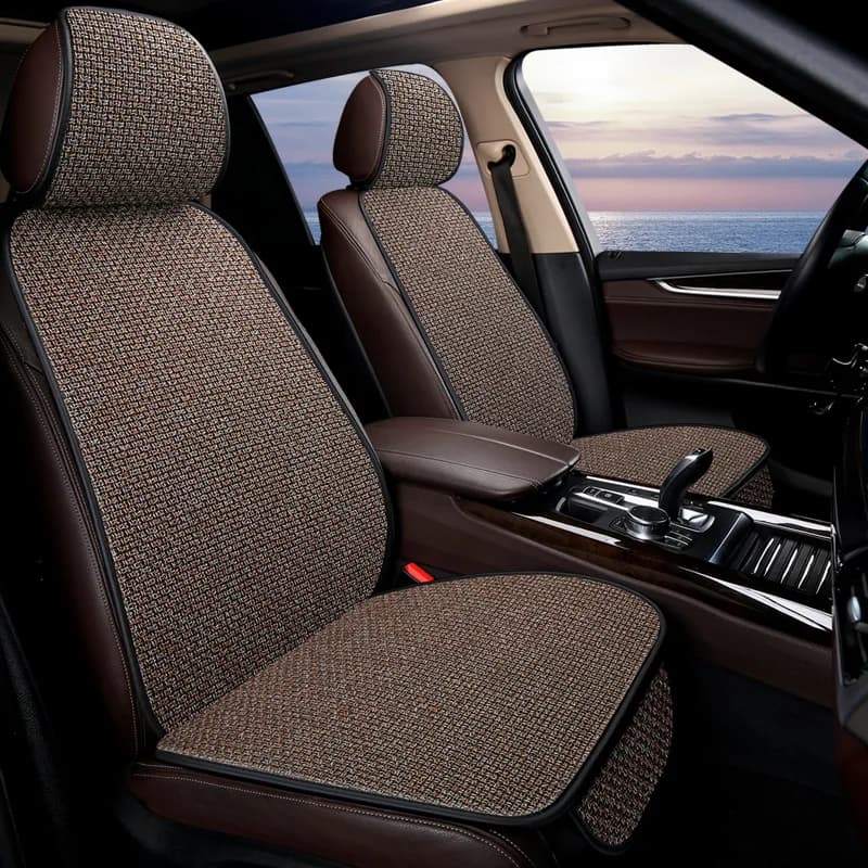 Housse de Protection pour siège de voiture en lin, coussin avant et arrière, tapis de Protection pou