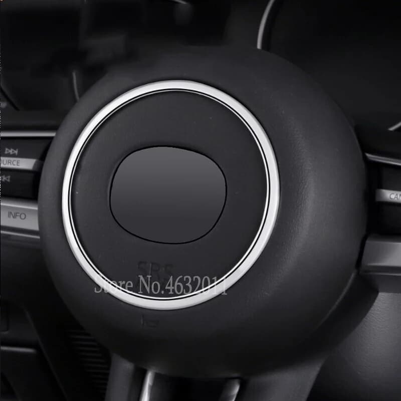 Pour Mazda 3 CX-30 2019-2023 ABS mat/carbone/rouge bouton de volant de voiture cadre cercle couvertu