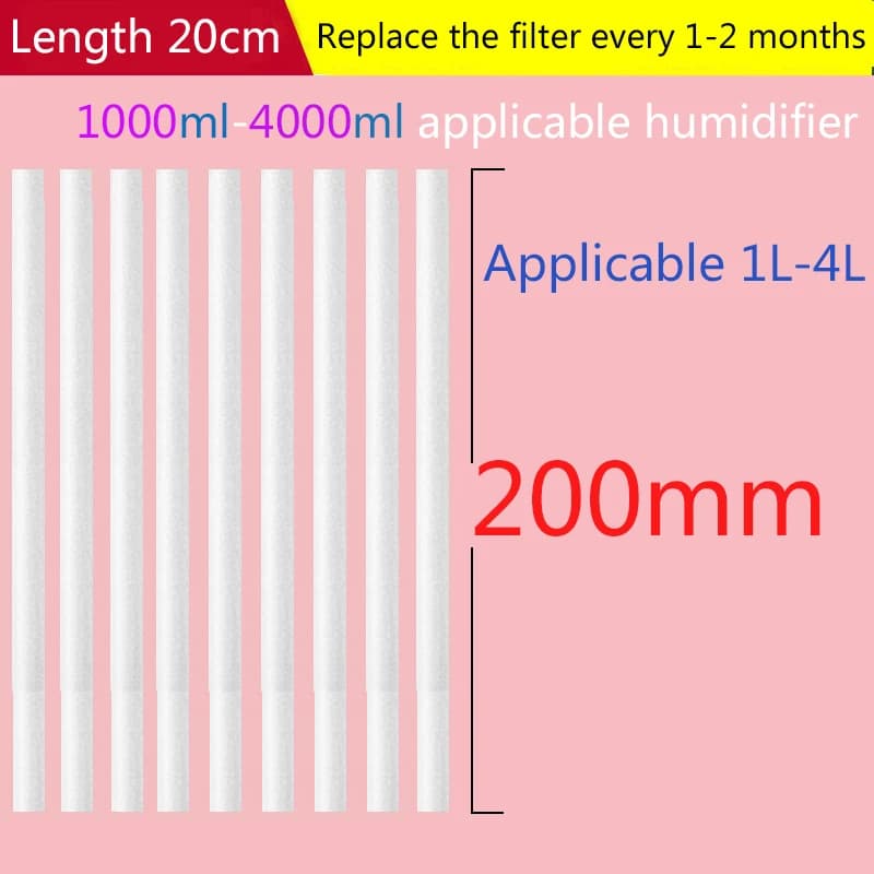 8x200mm/9x200mm/10x200mm convient pour 1L/2L/3000ml grand humidificateur filtre aromatique atomiseur