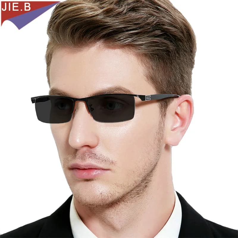 Lunettes de lecture photochromiques pour hommes, nouveau Design, demi-jante, alliage de titane, pres