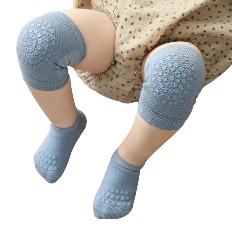 Ensemble de chaussettes et genouillères pour bébé, pour filles et garçons, couleur unie, antidérapan
