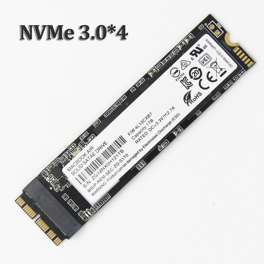 Disque SSD PCIe NVMe pour Macbook Pro A1502, A1398, Air A1465, A1466, iMac A1418, A1419, 128 Go, 256