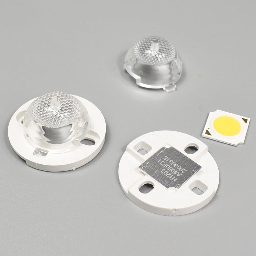 Support de support PC COB avec lentille LED (feixe 120 degrés, plaque de montage en plastique pour a