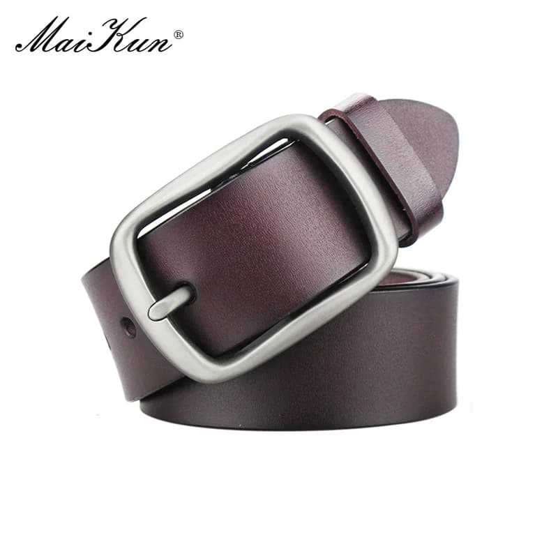 Maikun – ceinture en cuir véritable pour hommes, décontractée, de grande taille, à la mode, populair