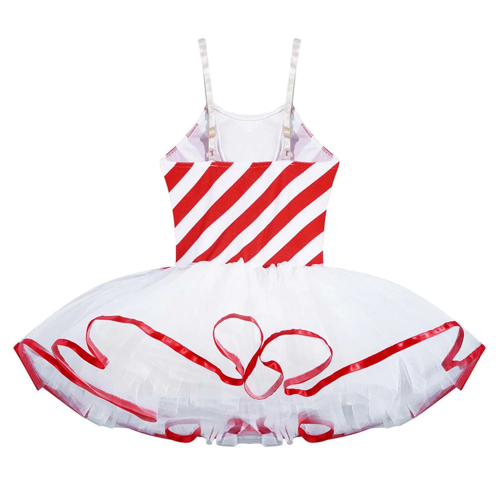 Robe de danse tutu de ballet rayée Candy Cane pour filles, patinage artistique de Noël, costume de d