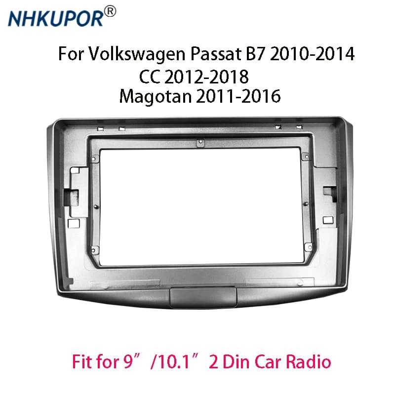Fascia d'autoradio grand écran pour Volkswagen Passat B7 CC 2010-2018, 2 Din, stéréo automatique, mo