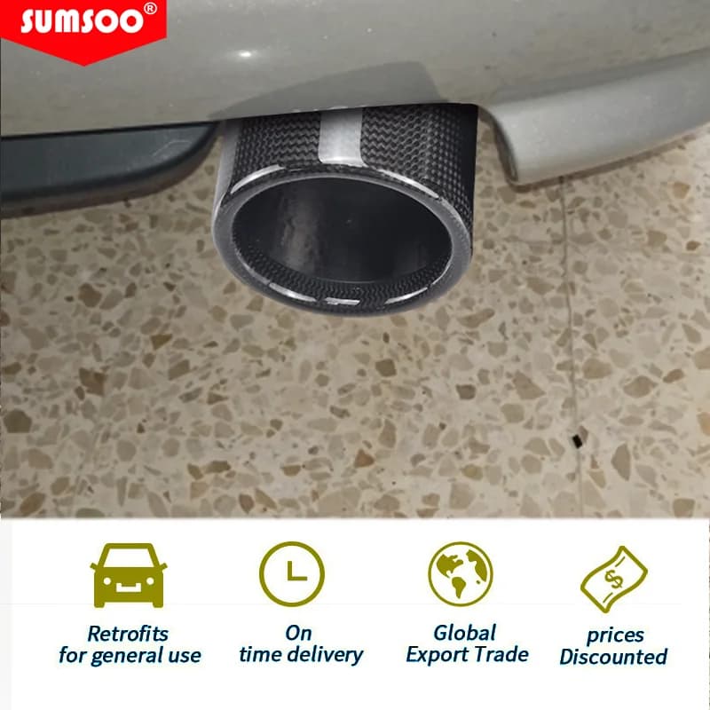 Véritable SUMSOO bouclés/droits tuyau d'échappement complet mat/brillant couverture voiture universe