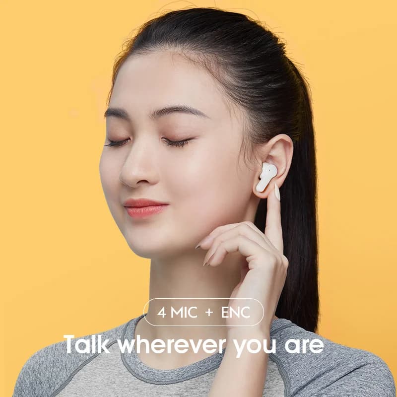 QCY – écouteurs sans fil Bluetooth T13, écouteurs TWS, 4 Microphones, ENC HD, charge rapide, command