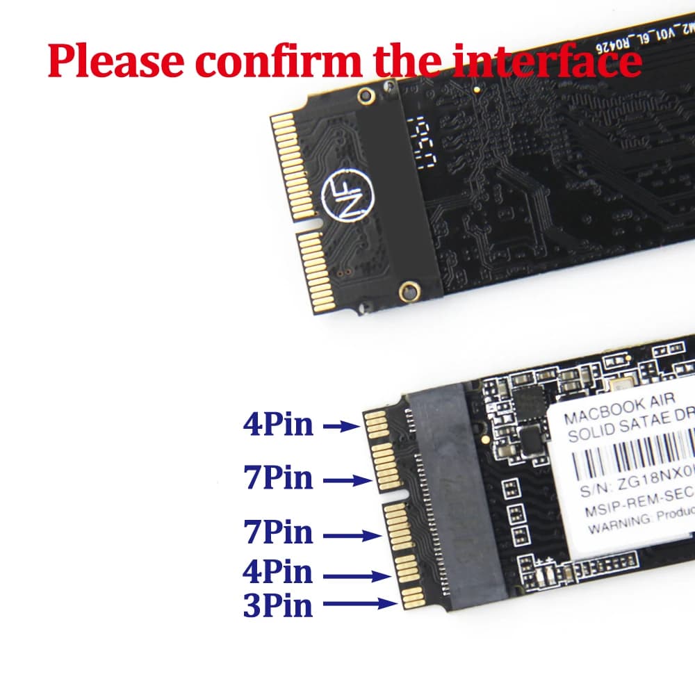 Disque SSD PCIe NVMe pour Macbook Pro A1502, A1398, Air A1465, A1466, iMac A1418, A1419, 128 Go, 256