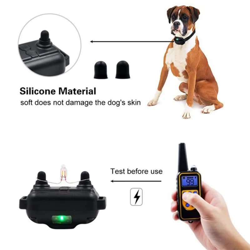 Collier Électrique Anti-Aboiement pour Chien, Étanche, avec Télécommande, Rechargeable, Dispositif d