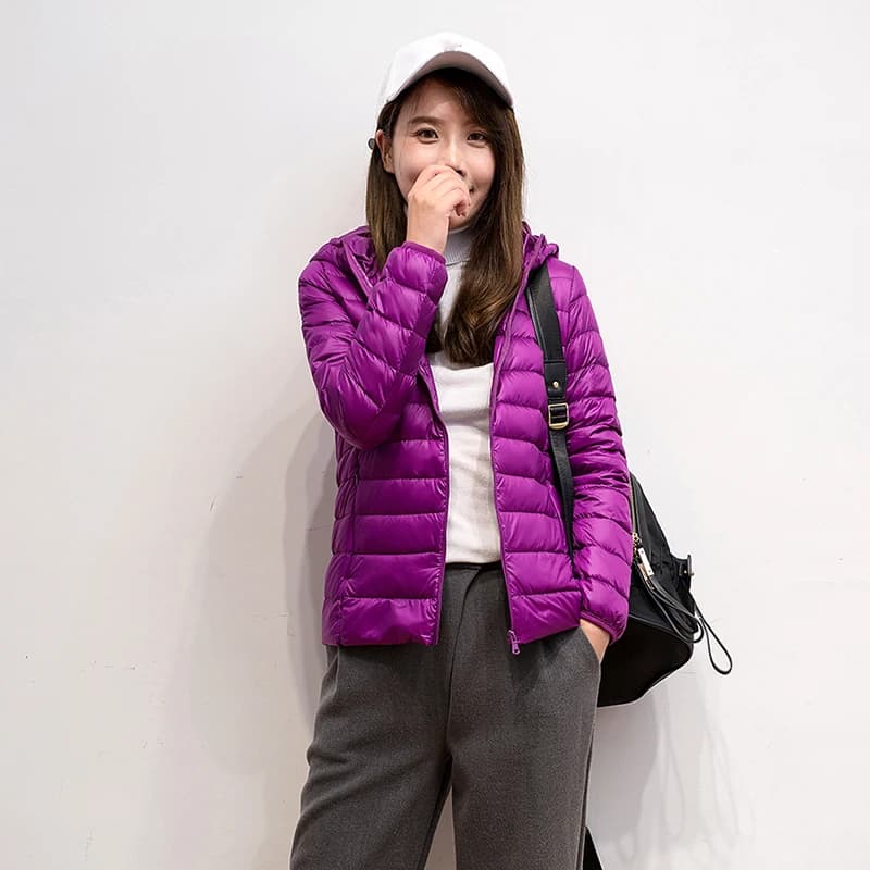 Veste en Duvet de Canard Blanc pour Femme, Manteau Chaud, Ultraléger, Parka Coupe-Vent, 2024, Automn