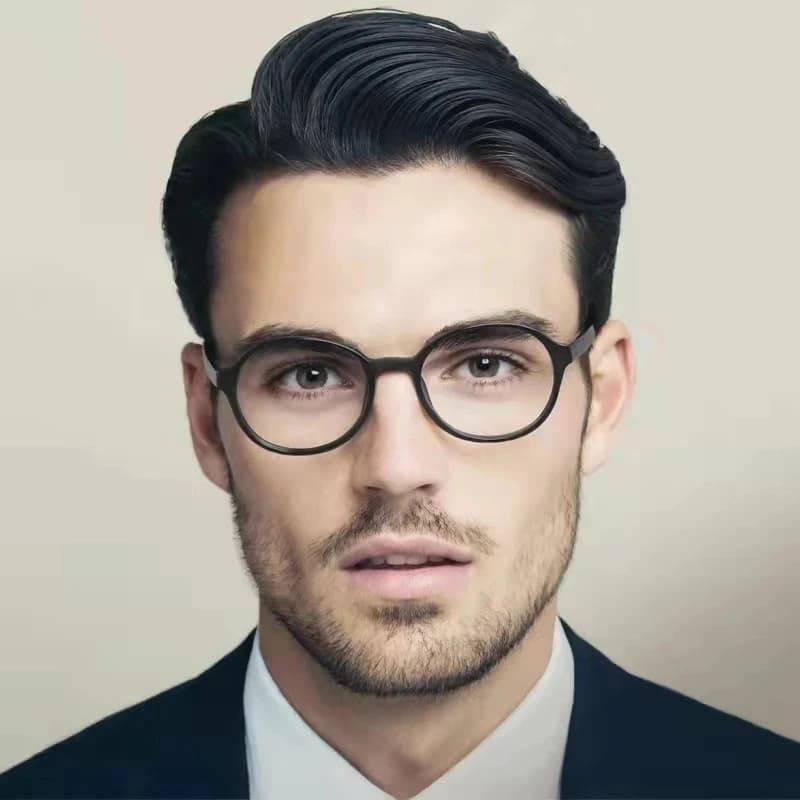 Lunettes de lecture ultralégères en caoutchouc et titane pour hommes, monture ronde bloquant la lumi