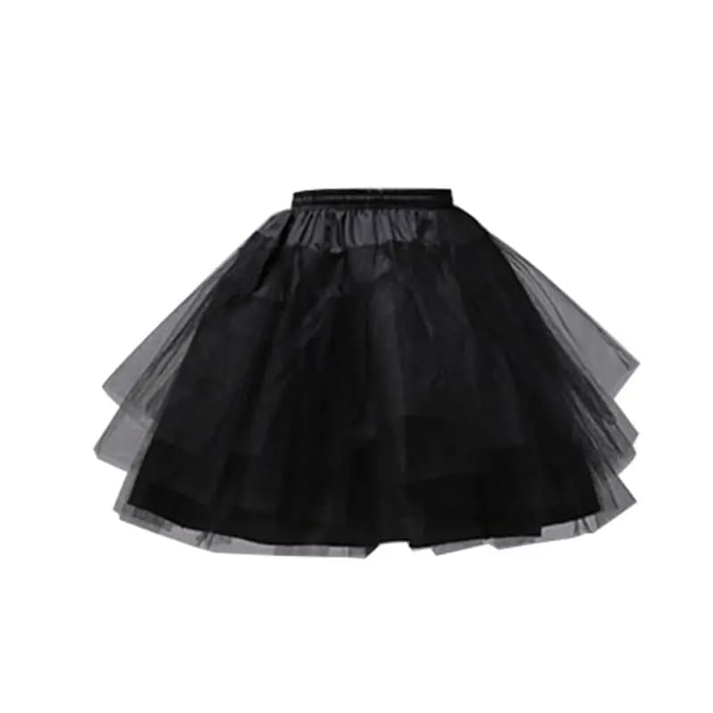 Jupon court en Tulle pour femmes et filles, Double couche, couleur unie, ceinture élastique, ligne A