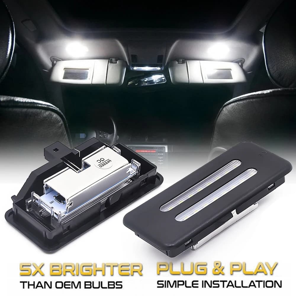 Lampes de miroir de courtoisie à LED pour pare-soleil intérieur, lampes de lecture, BMW E60, E61, E9