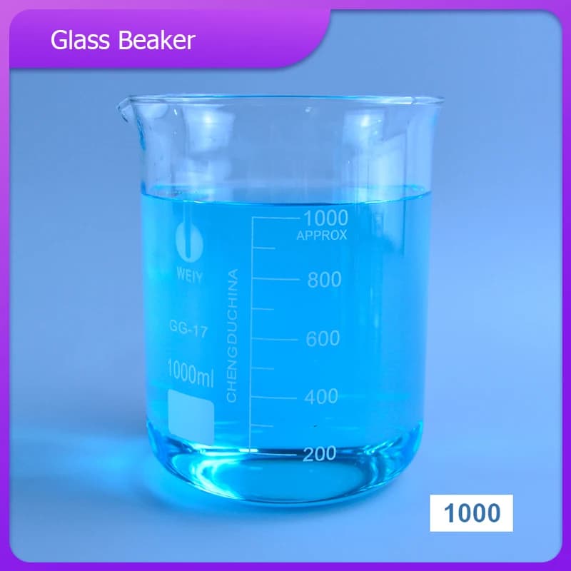 Bécher à forme basse 1000ML 2000ML en verre borosilicaté transparent épaissi avec bec verseur pour l