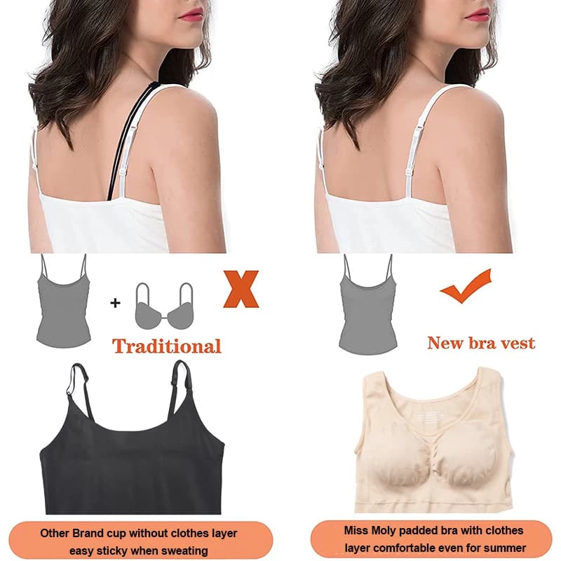Caraco gainant pour femmes avec soutien-gorge intégré, contrôle du ventre, Camisole, débardeur, sous