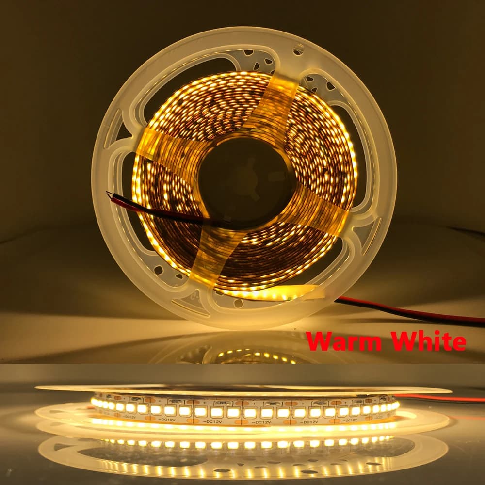 Bande lumineuse LED SMD 2835, DC 12 V, 0.5-5m, 60/120/240 LED/m, non étanche, décoration de cuisine 