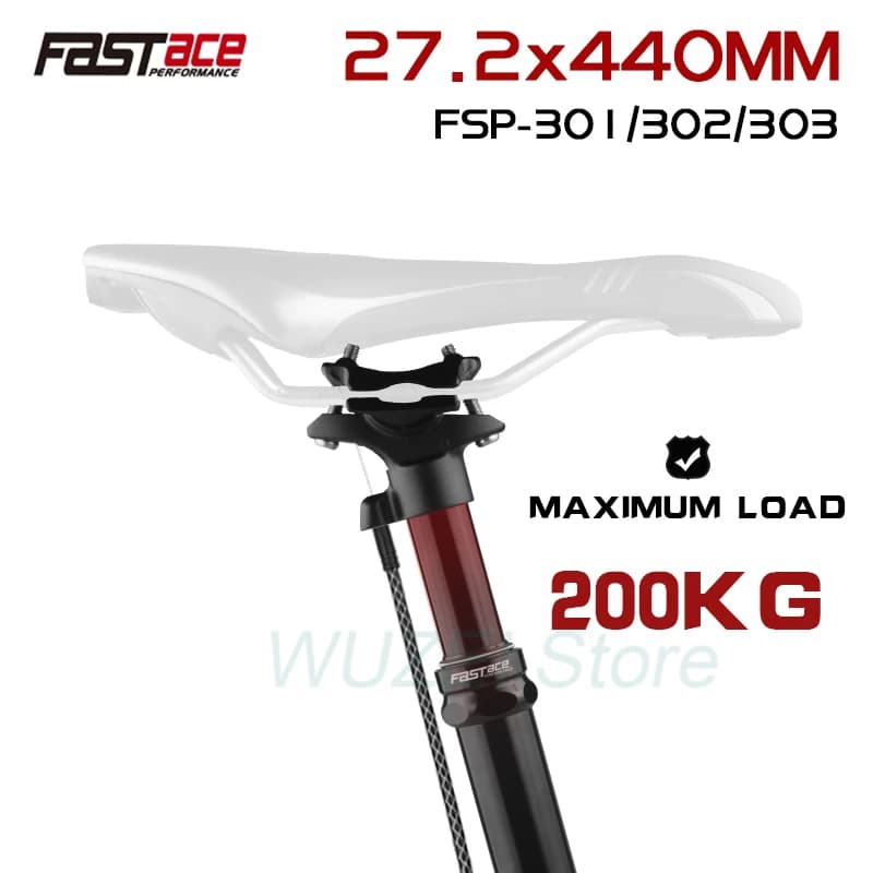 FASTACE tige de selle télescopique 27.2/28.6/30.0/30.4/30.9/31.6/33.9mm compte-gouttes de vélo 440mm